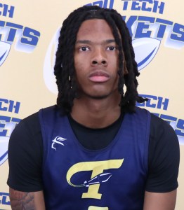 Young African American man in blue jersey number 3