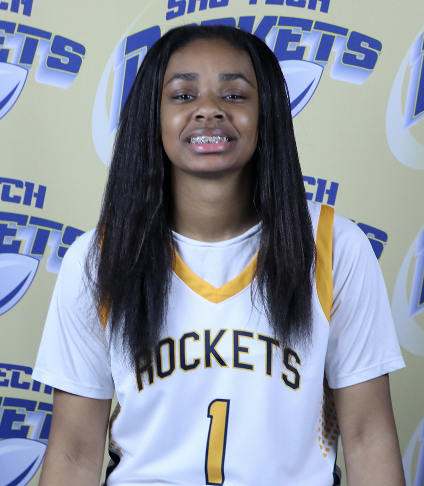 Young African American Woman in White Jersey Number 1