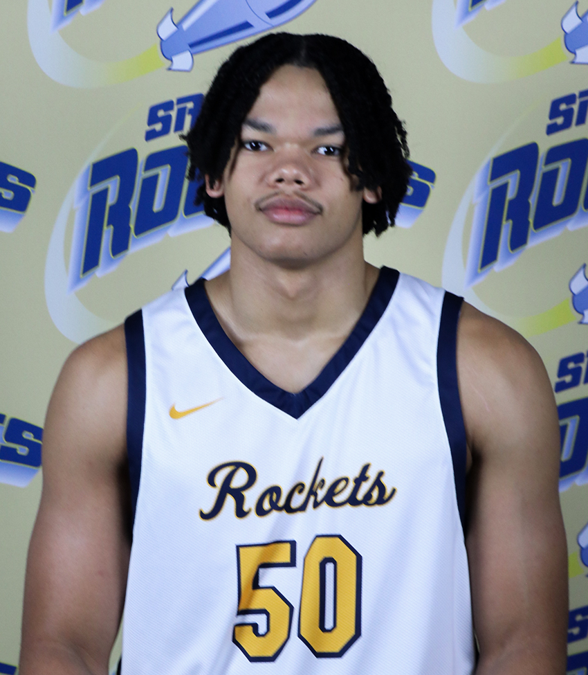 Young African American Man in White Jersey Number 50